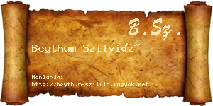 Beythum Szilvió névjegykártya
